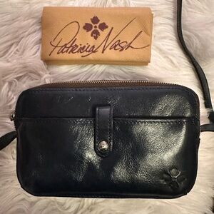 Patricia Nash Black Leather Crossbody Bag